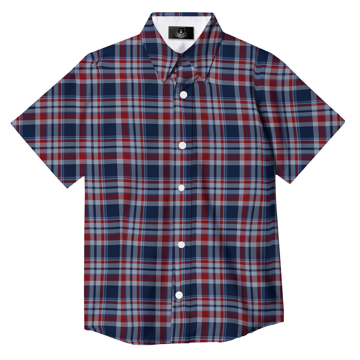 American Plaid Print Pattern Button Up Shirt-grizzshop