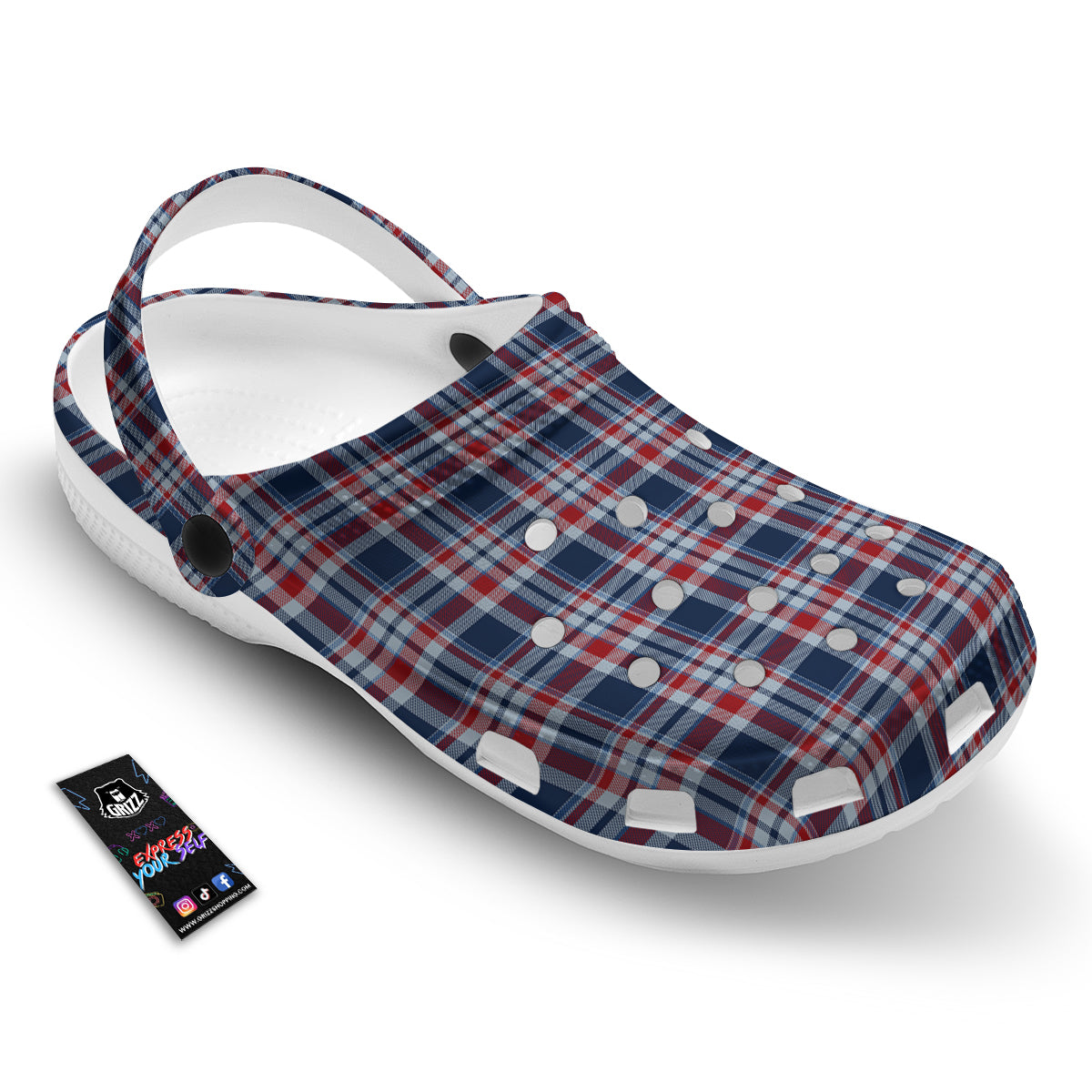 American Plaid Print Pattern Clog-grizzshop