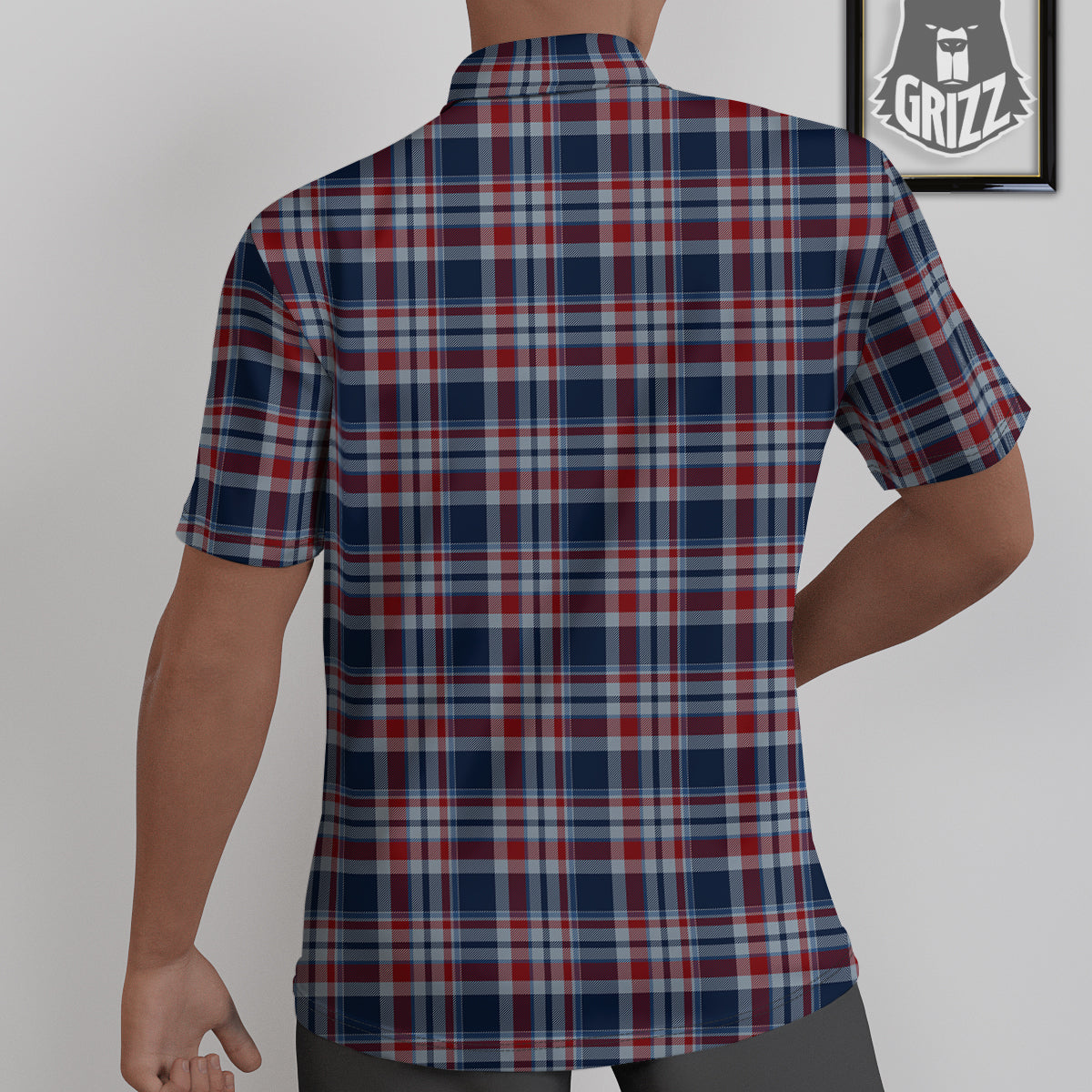 American Plaid Print Pattern Untucked Shirts-grizzshop