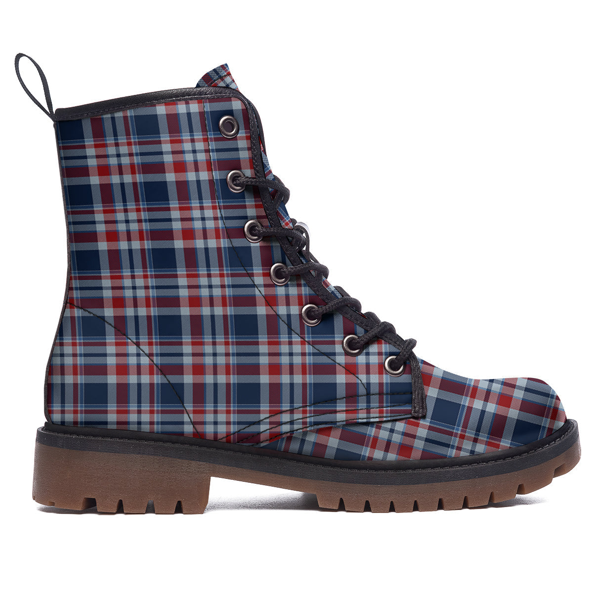 American Plaid Print Pattern Work Boots-grizzshop