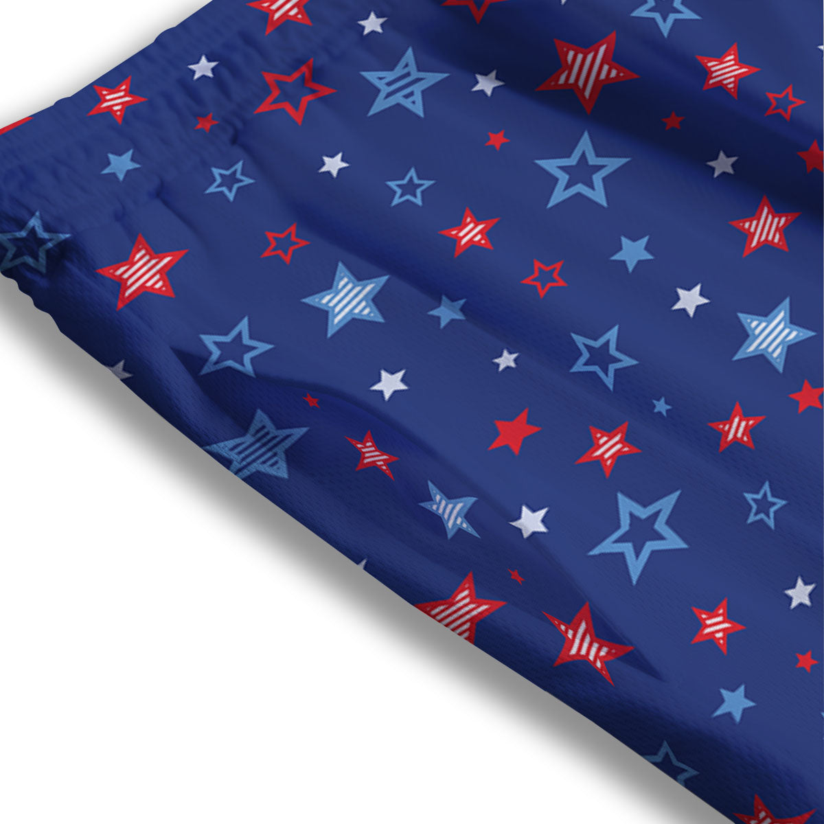 American Star Blue And Red Print Pattern Mesh Shorts