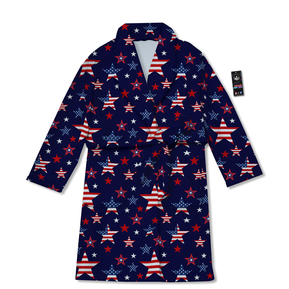 American Star Print Pattern Bathrobe-grizzshop