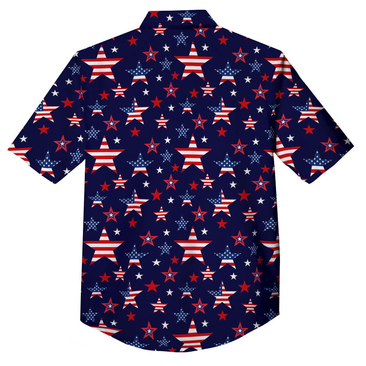 American Star Print Pattern Button Up Shirt-grizzshop