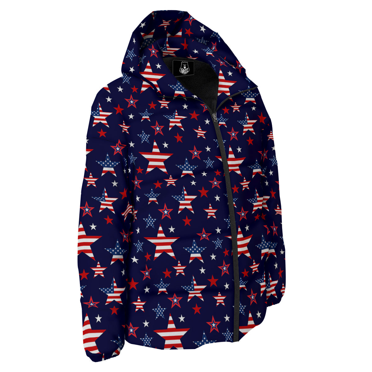 American Star Print Pattern Down Jacket-grizzshop