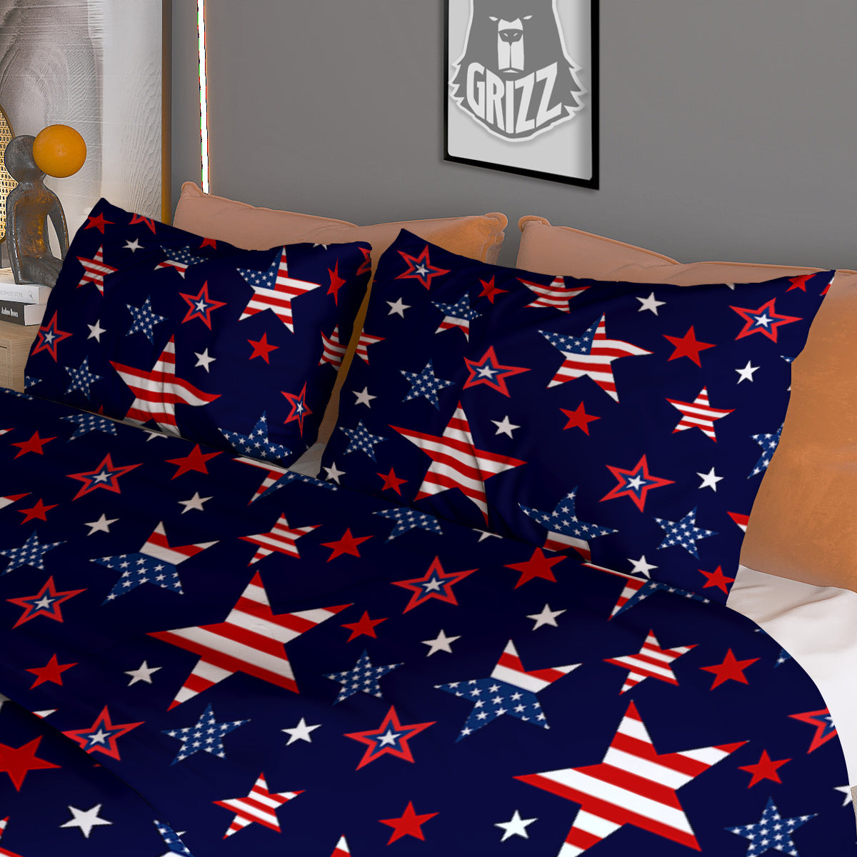American Star Print Pattern Duvet Cover Bedding Set