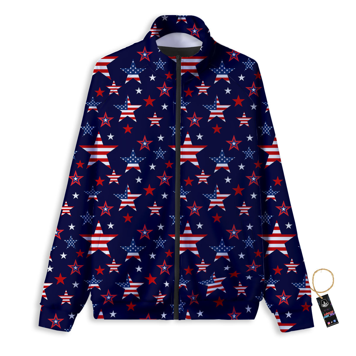 American Star Print Pattern Track Jacket-grizzshop