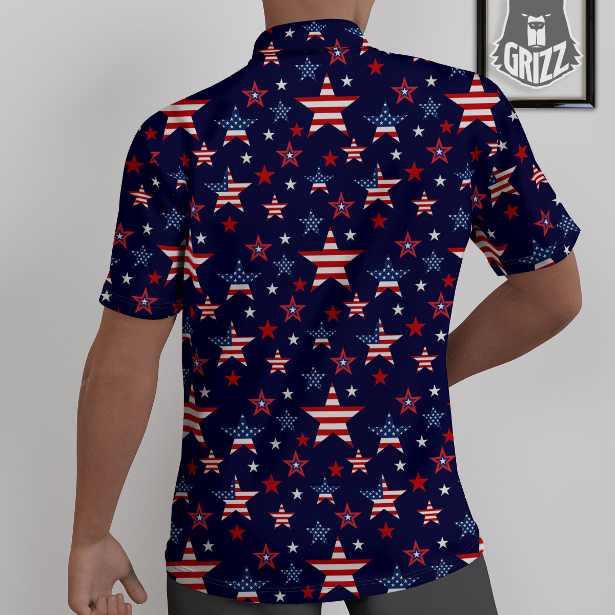 American Star Print Pattern Untucked Shirts-grizzshop