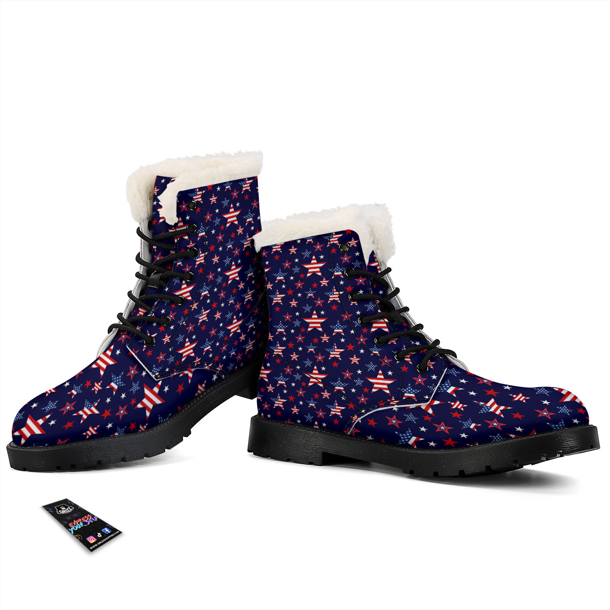 American Star Print Pattern Winter Boots-grizzshop