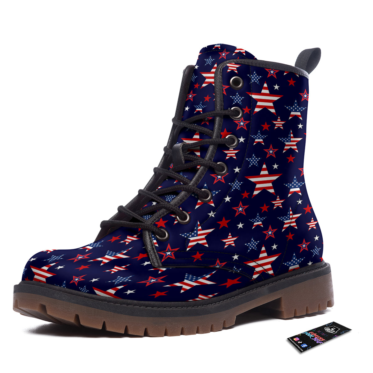 American Star Print Pattern Work Boots-grizzshop