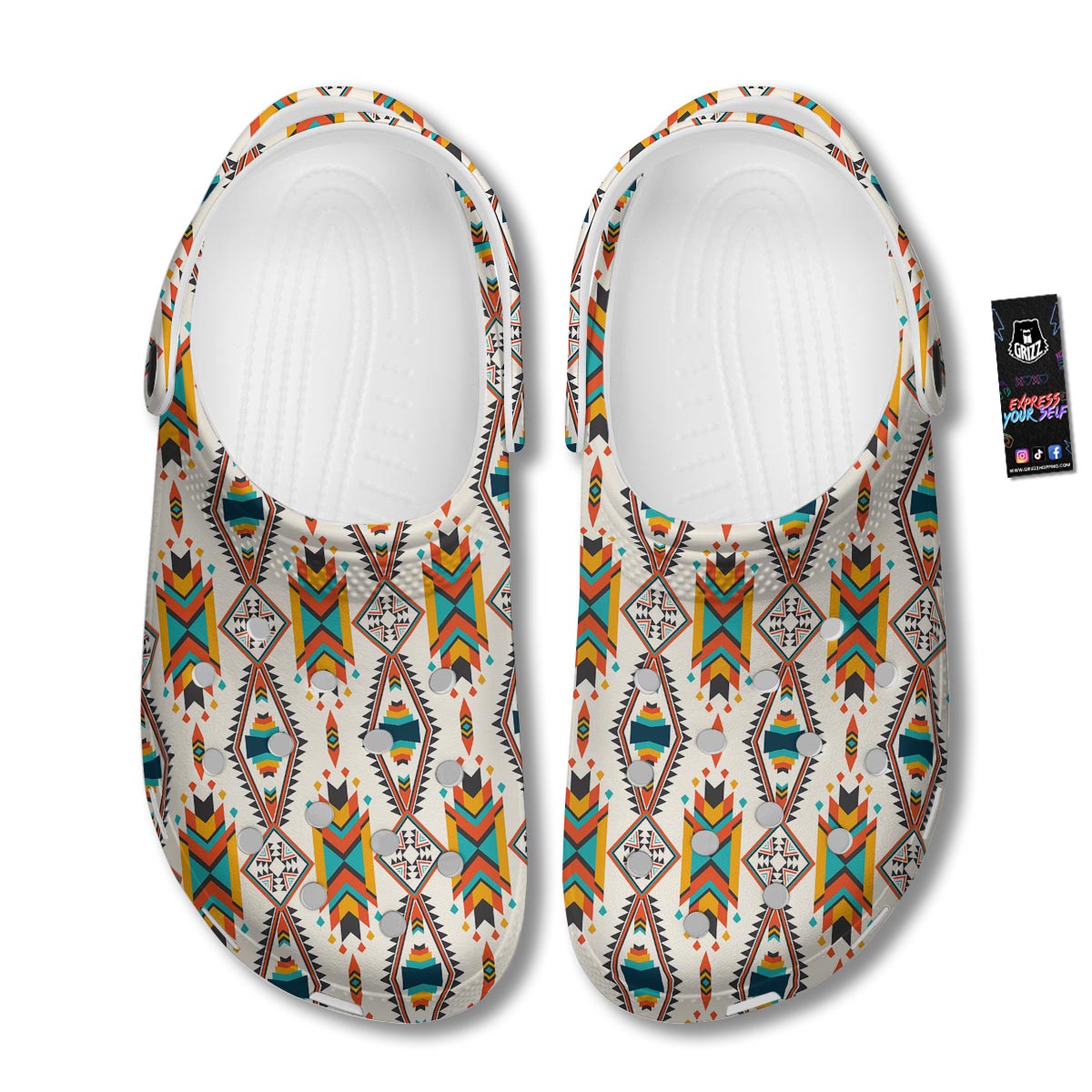 American Tribal Native Print Pattern Clog-grizzshop