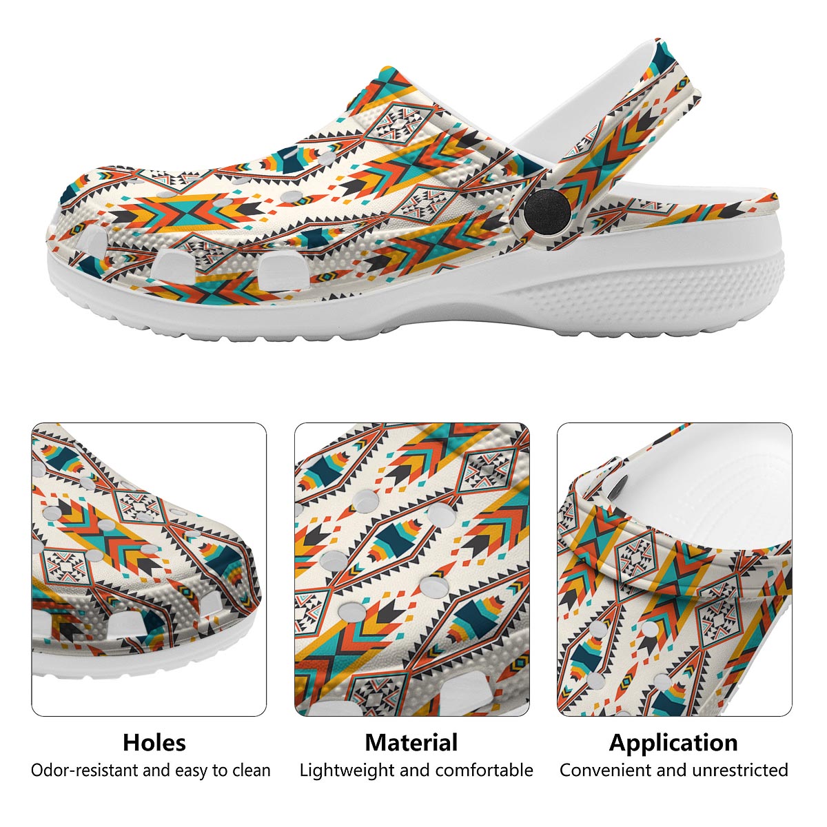 American Tribal Native Print Pattern Clog-grizzshop