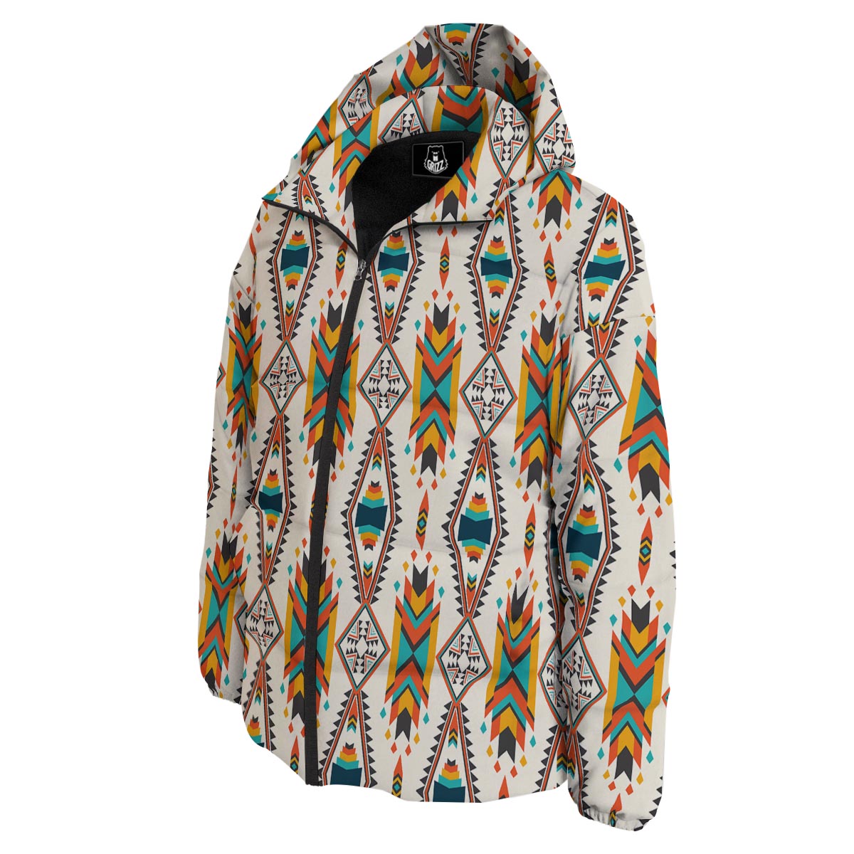 American Tribal Native Print Pattern Down Jacket-grizzshop