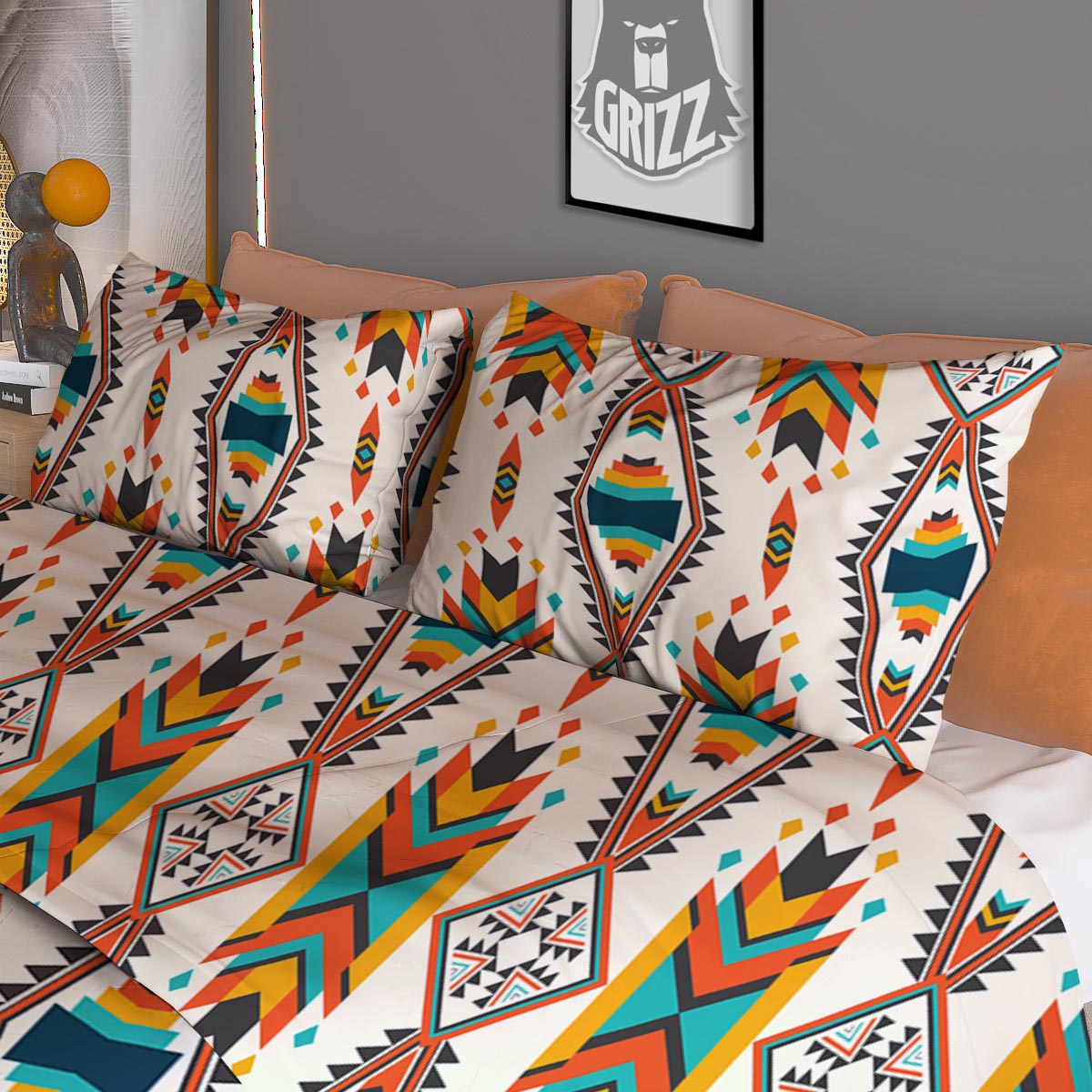 American Tribal Native Print Pattern Duvet Cover Bedding Set