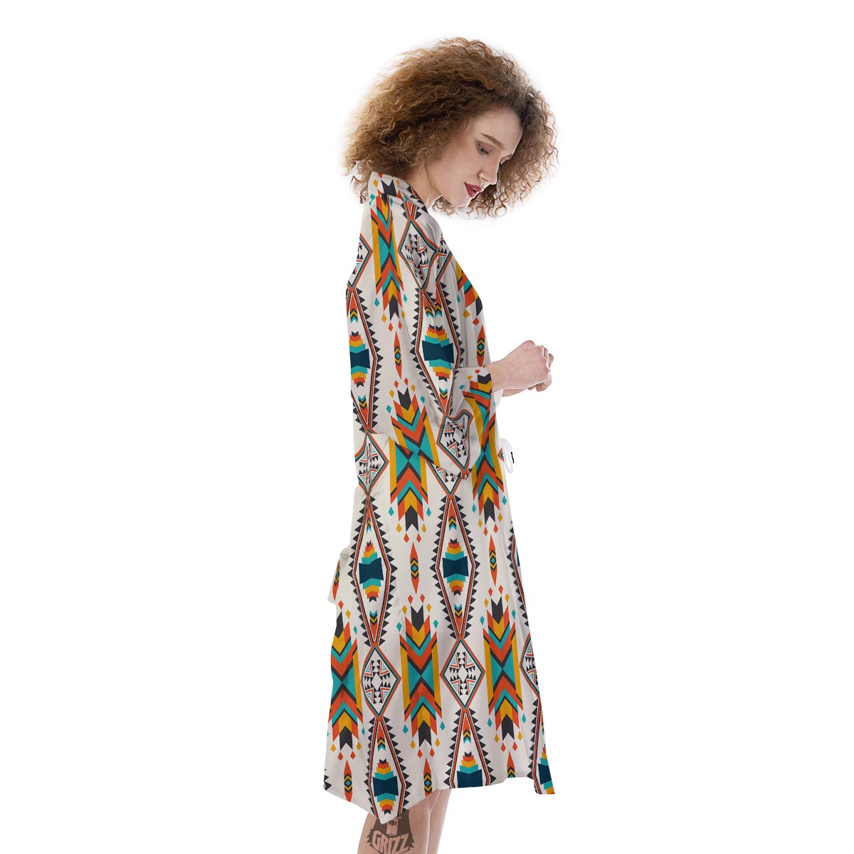 American Tribal Native Print Pattern Kimono-grizzshop