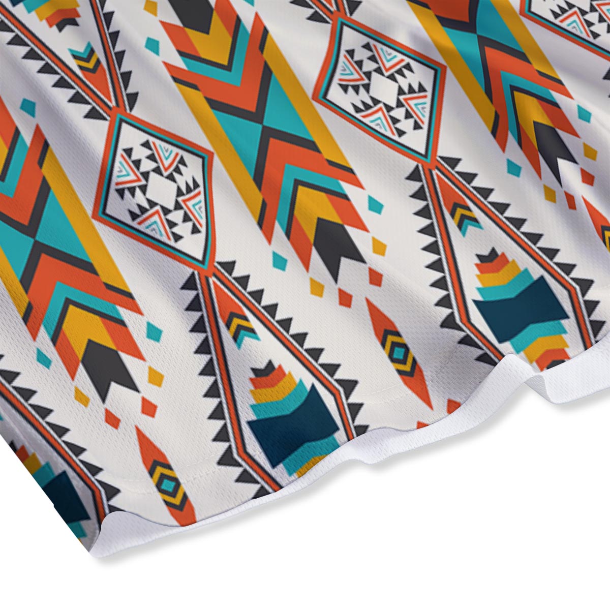 American Tribal Native Print Pattern Mesh Shorts