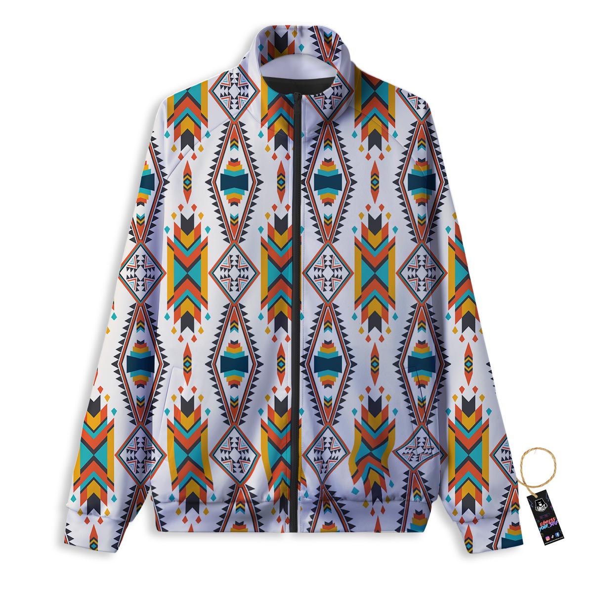 American Tribal Native Print Pattern Track Jacket-grizzshop