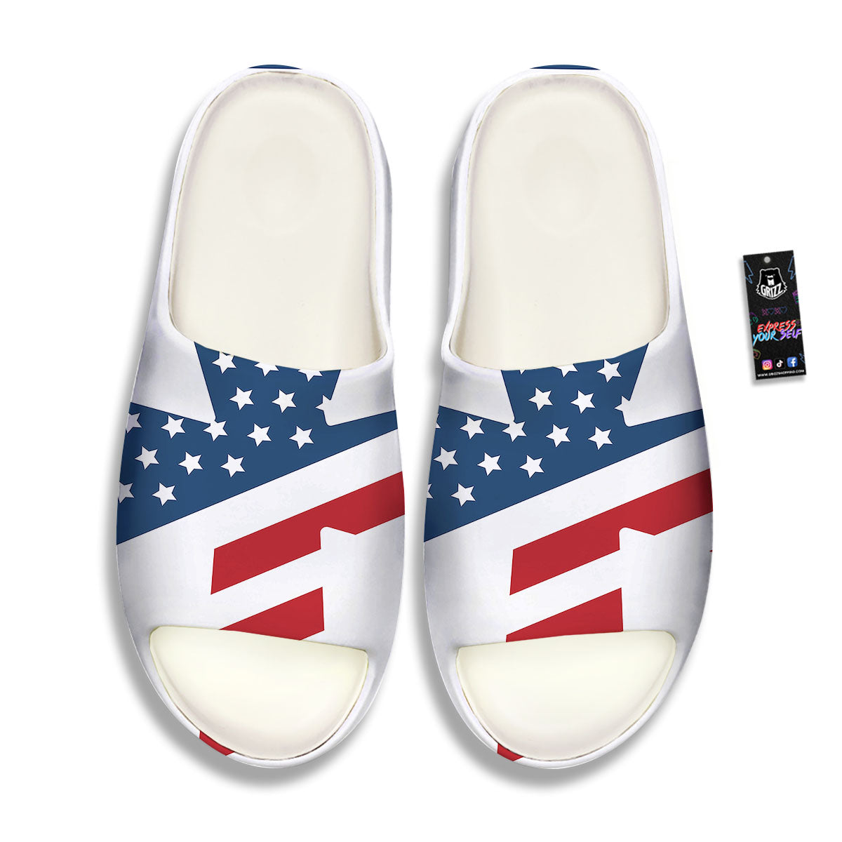 American Flag Christian Cross Print Sandals-grizzshop