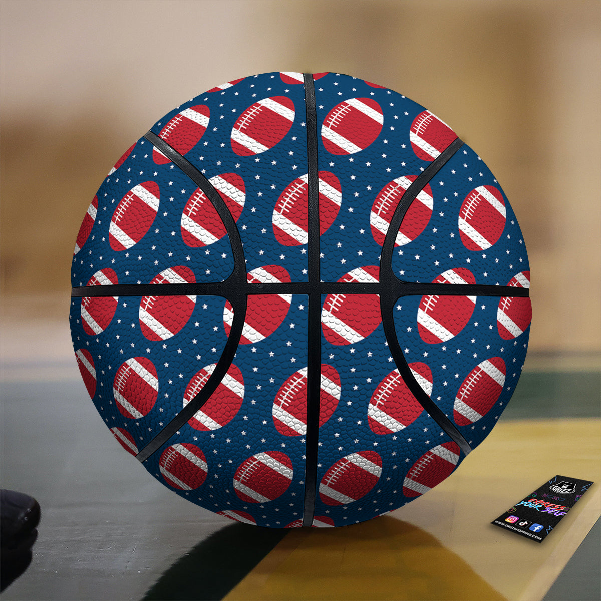 American Football Ball Print Pattern Basketball