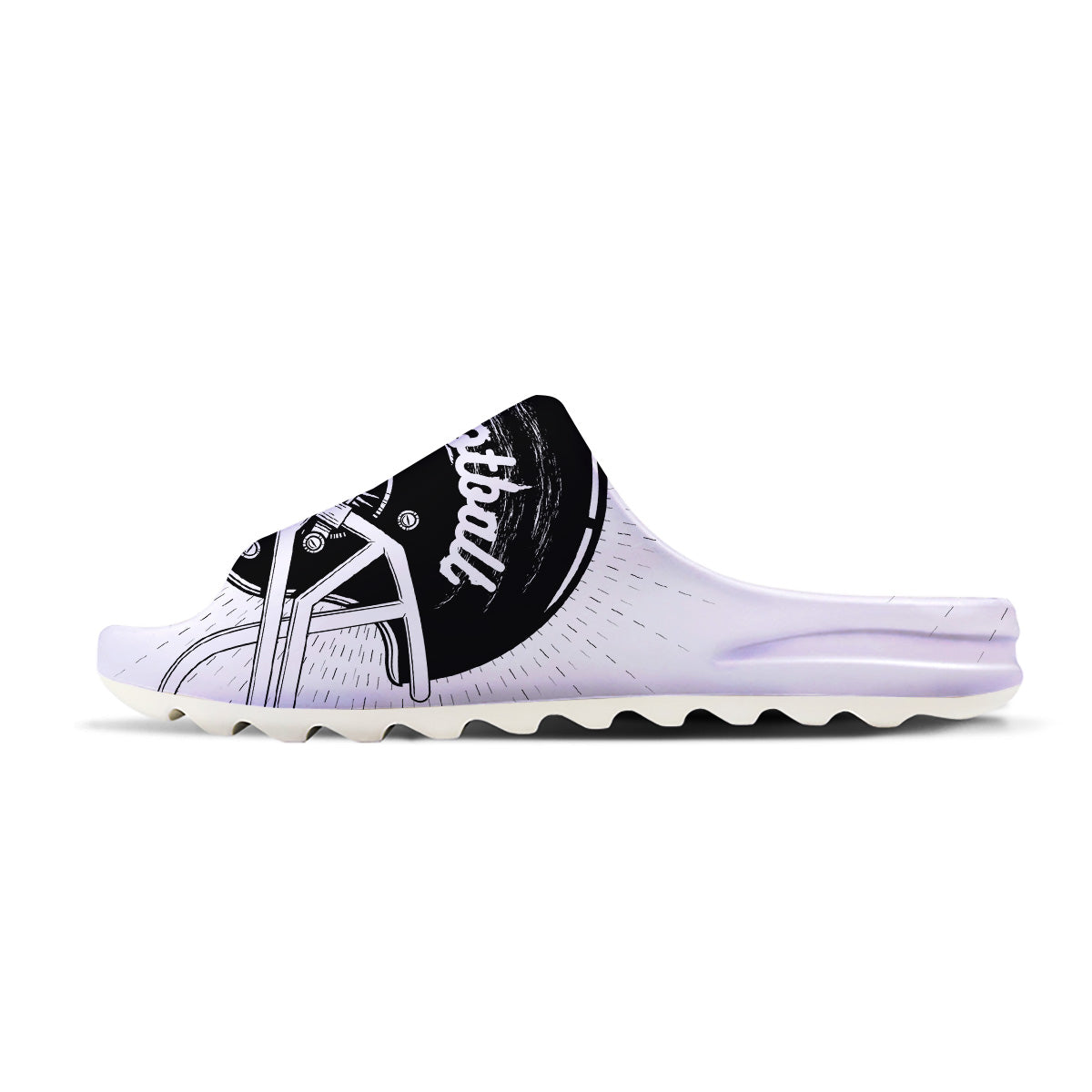 American Football White And Black Print Sandals-grizzshop