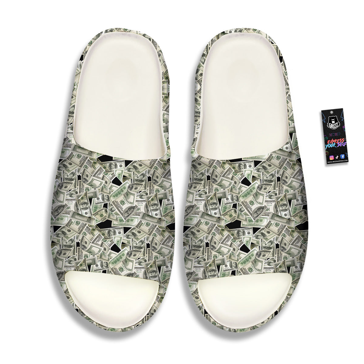 American Money US Dollars Print Pattern Sandals-grizzshop