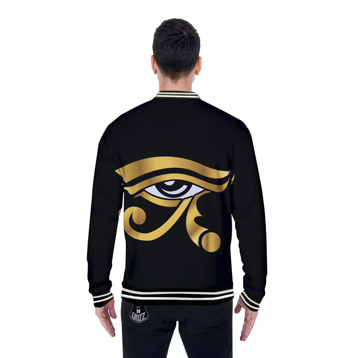 Amulet Eye Of Horus Print Baseball Jacket-grizzshop