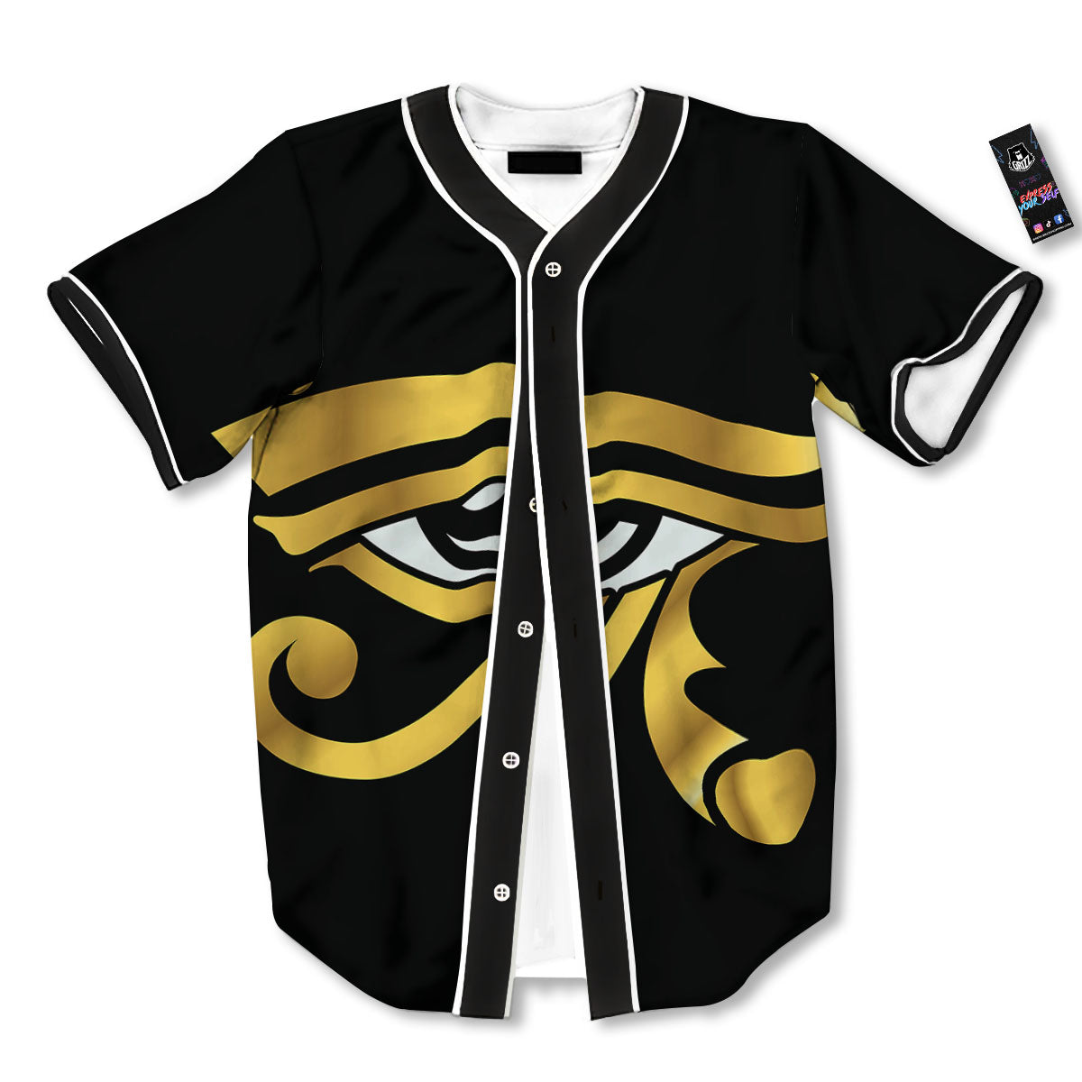 Amulet Eye Of Horus Print Baseball Jersey-grizzshop