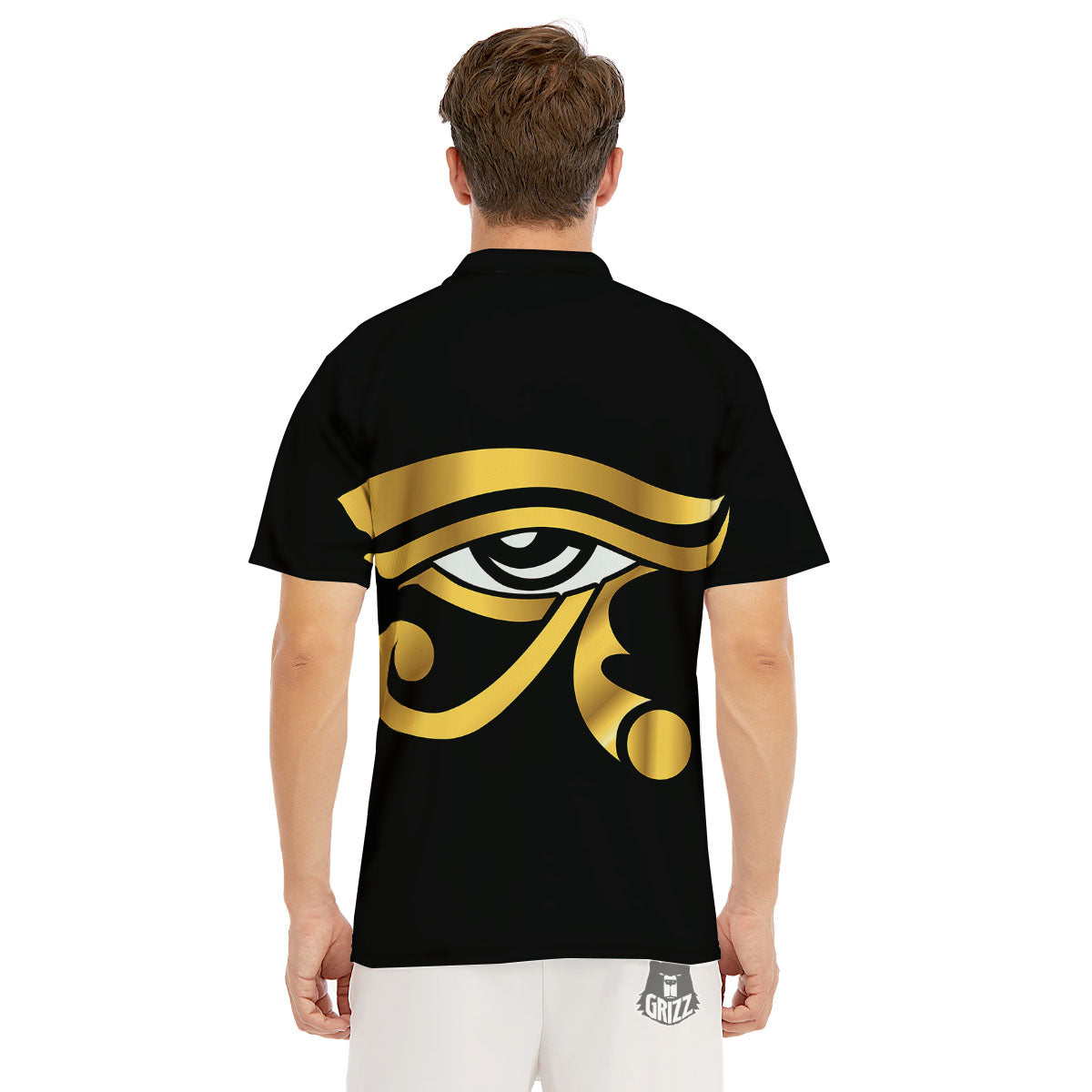 Amulet Eye Of Horus Print Men's Golf Shirts-grizzshop