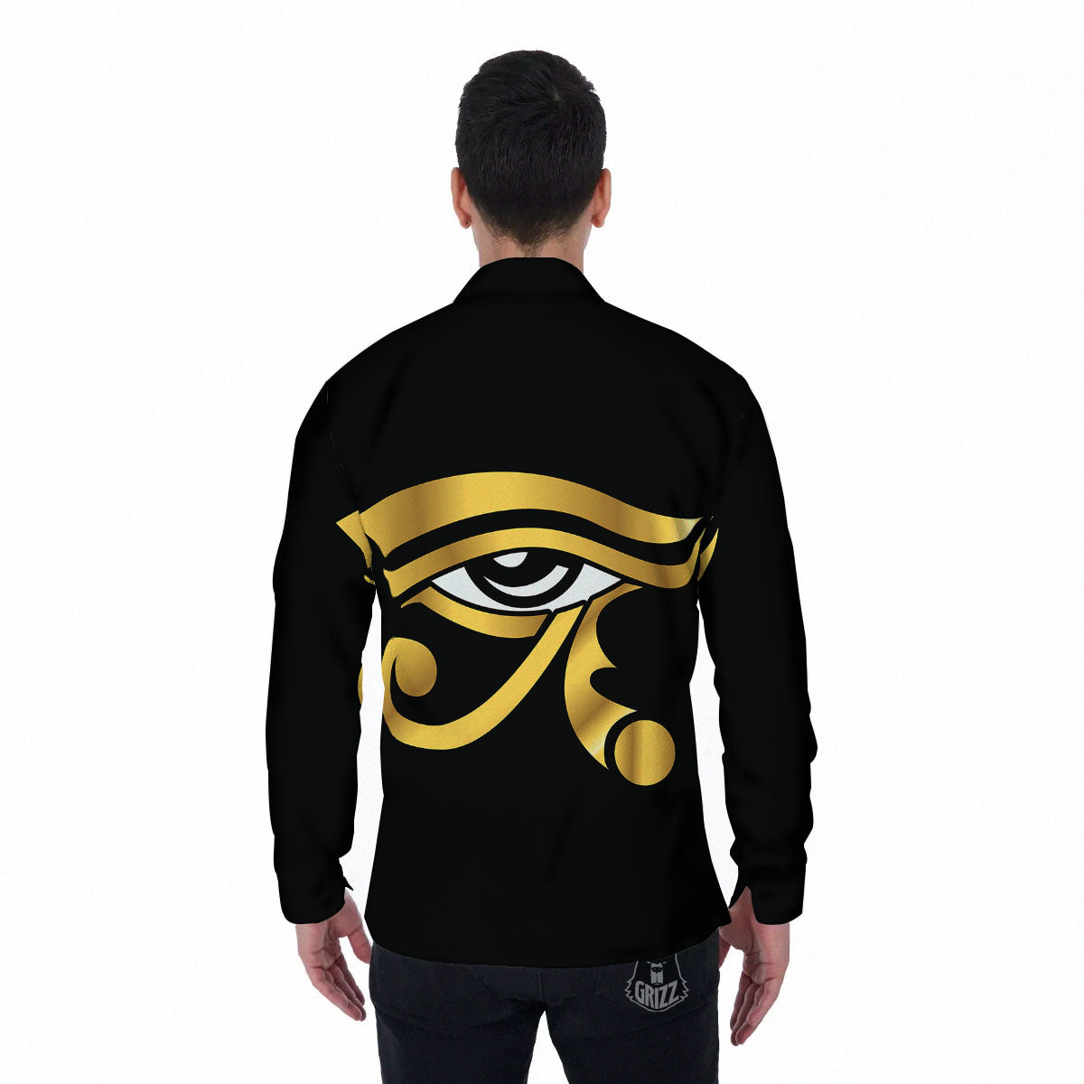 Amulet Eye Of Horus Print Men's Long Sleeve Shirts-grizzshop
