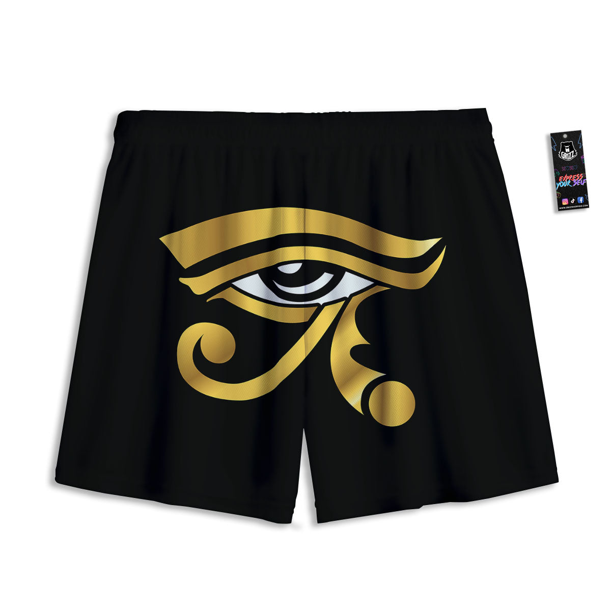 Amulet Eye Of Horus Print Mesh Shorts