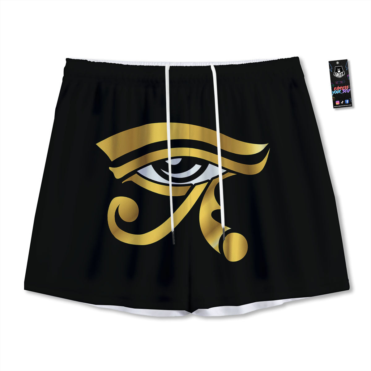 Amulet Eye Of Horus Print Mesh Shorts