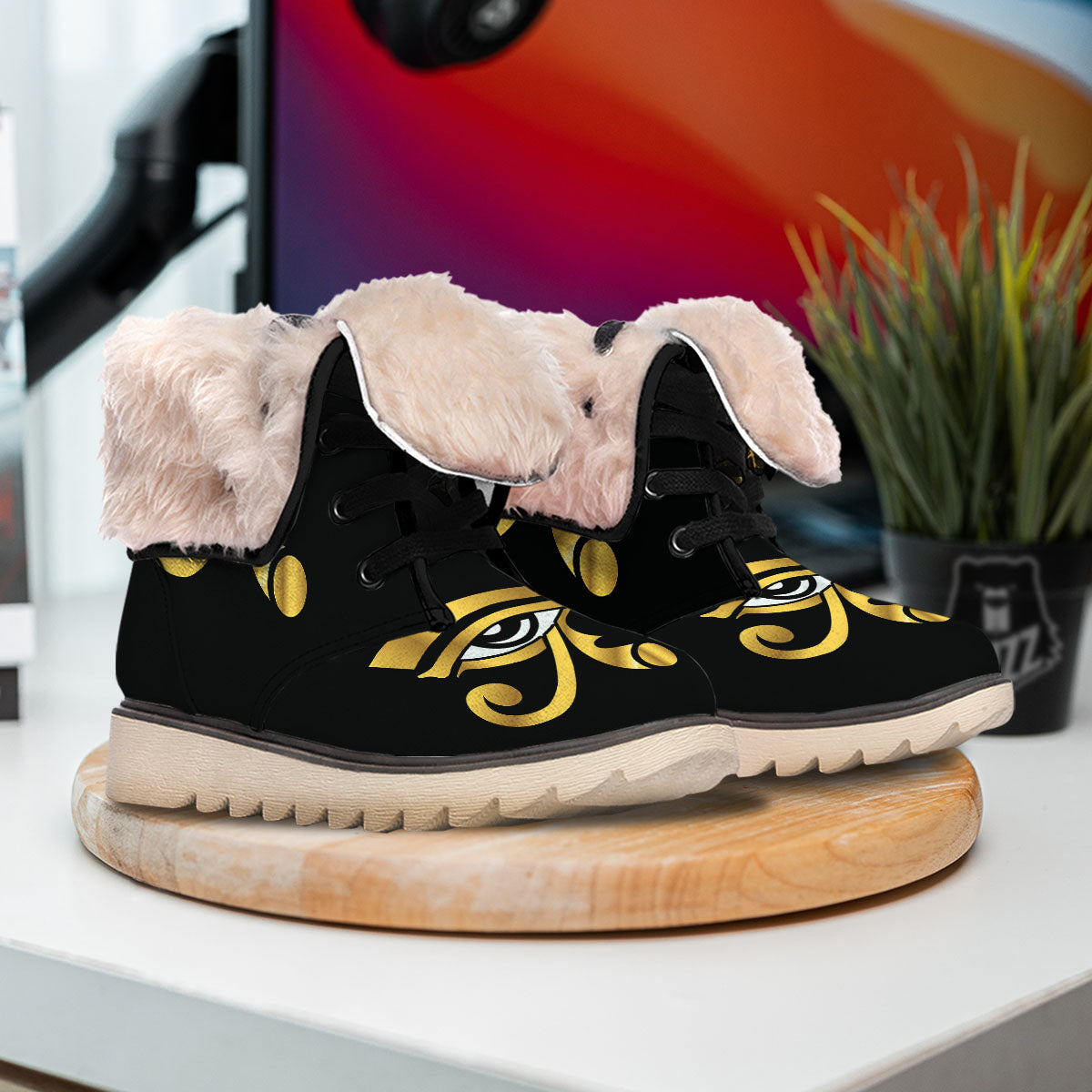 Amulet Eye Of Horus Print Snow Boots-grizzshop