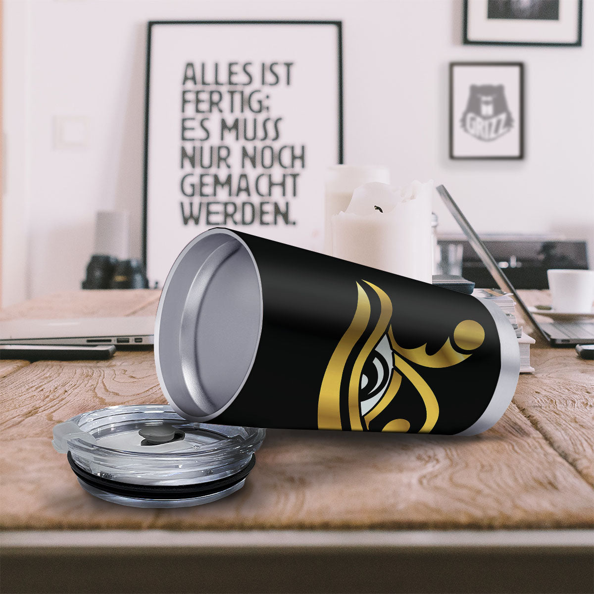 Amulet Eye Of Horus Print Tumbler-grizzshop