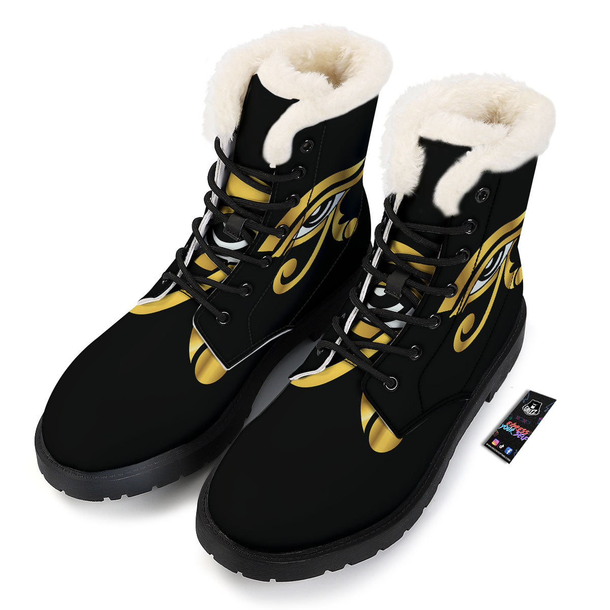 Amulet Eye Of Horus Print Winter Boots-grizzshop