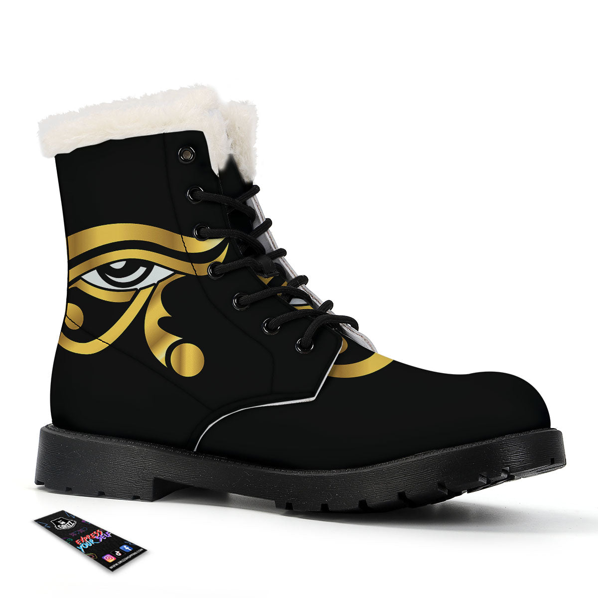 Amulet Eye Of Horus Print Winter Boots-grizzshop