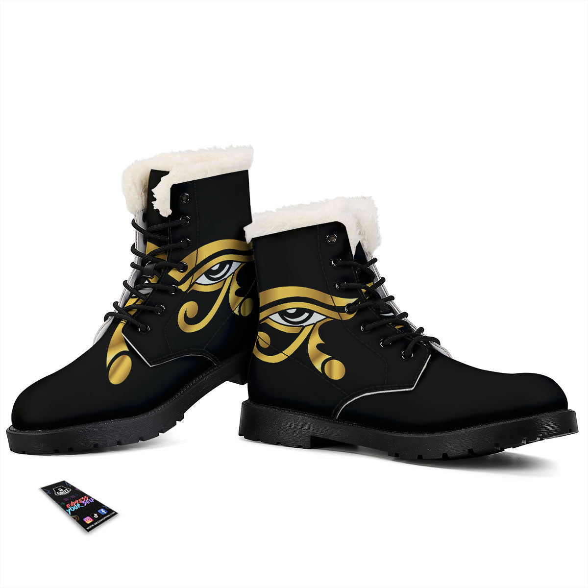 Amulet Eye Of Horus Print Winter Boots-grizzshop