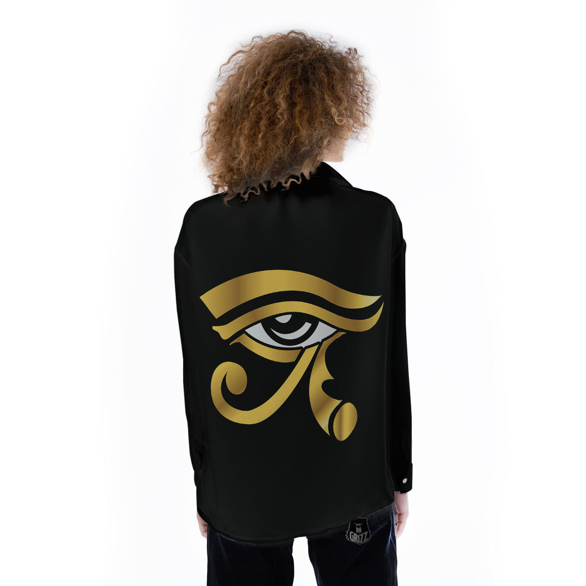 Amulet Eye Of Horus Print Women's Long Sleeve Shirts-grizzshop