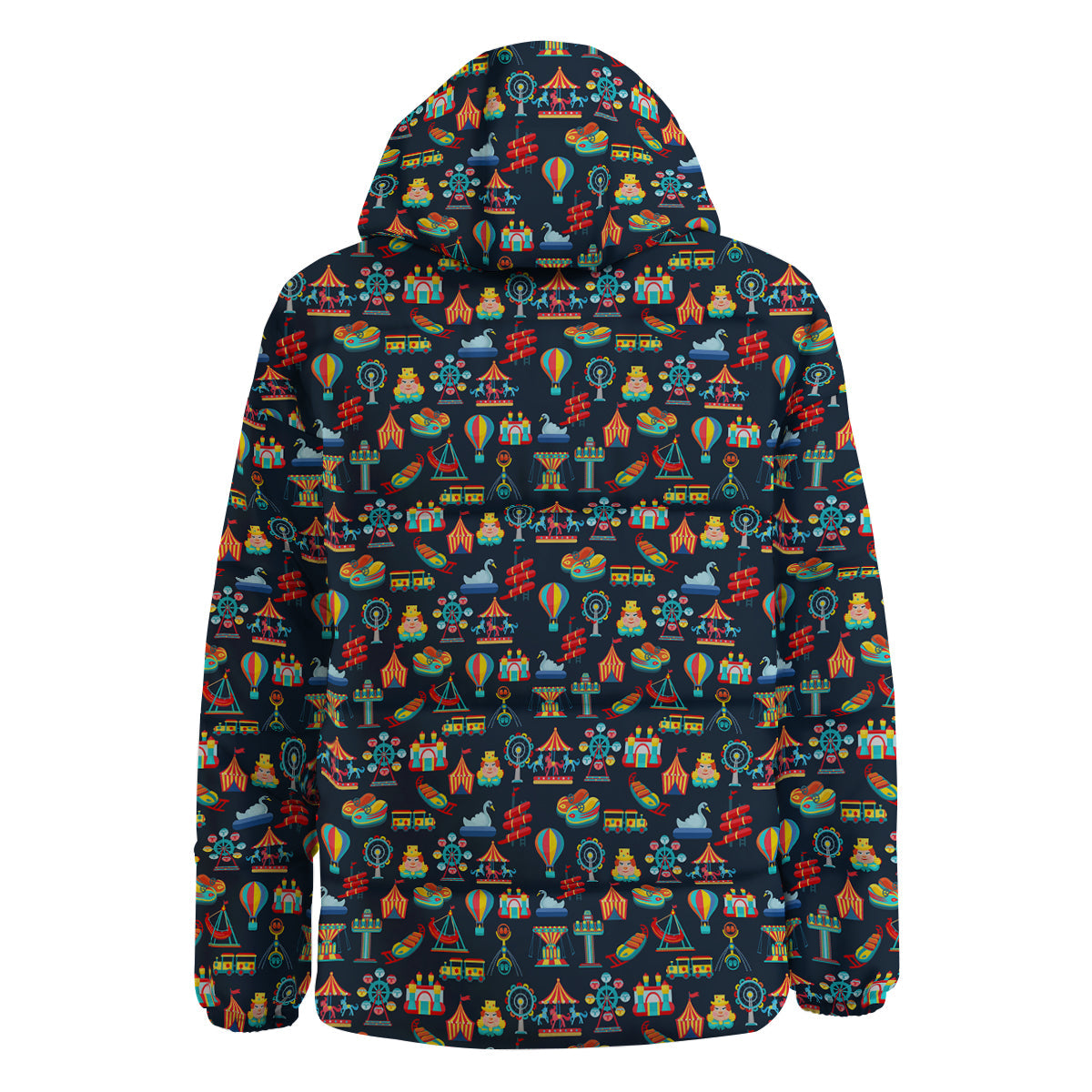 Amusement Park Colorful Print Pattern Down Jacket-grizzshop