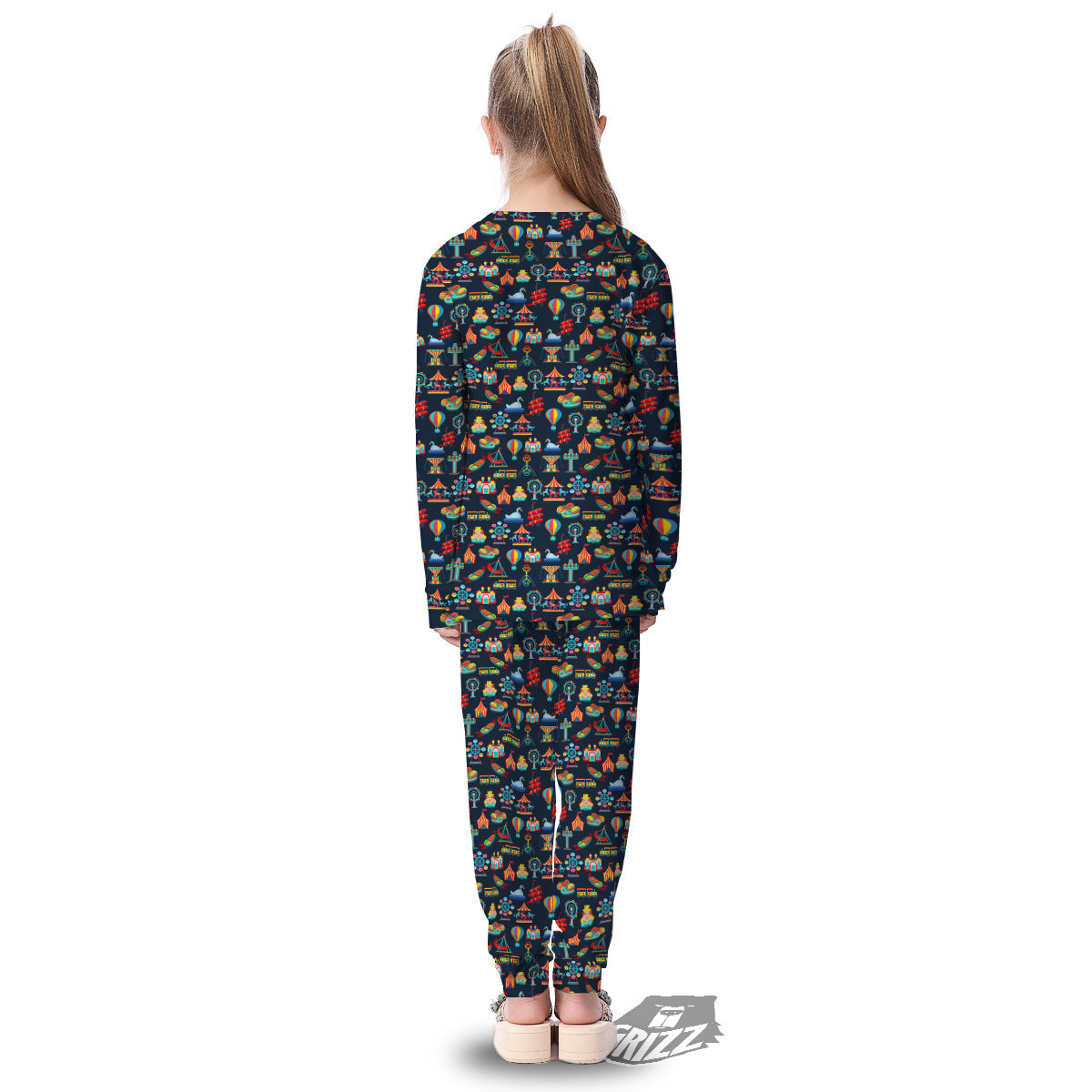 Amusement Park Colorful Print Pattern Kid's Pajamas-grizzshop