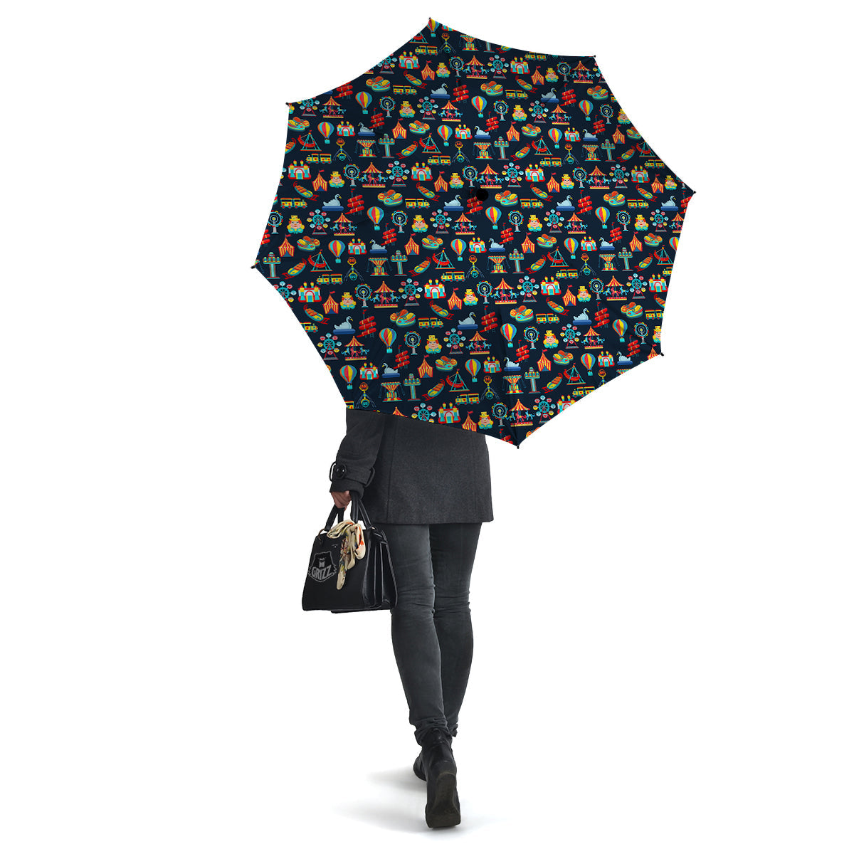 Amusement Park Colorful Print Pattern Umbrella-grizzshop
