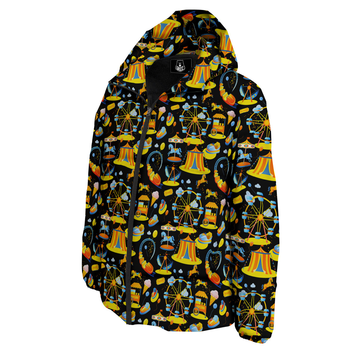 Amusement Park Entertainment Print Pattern Down Jacket-grizzshop