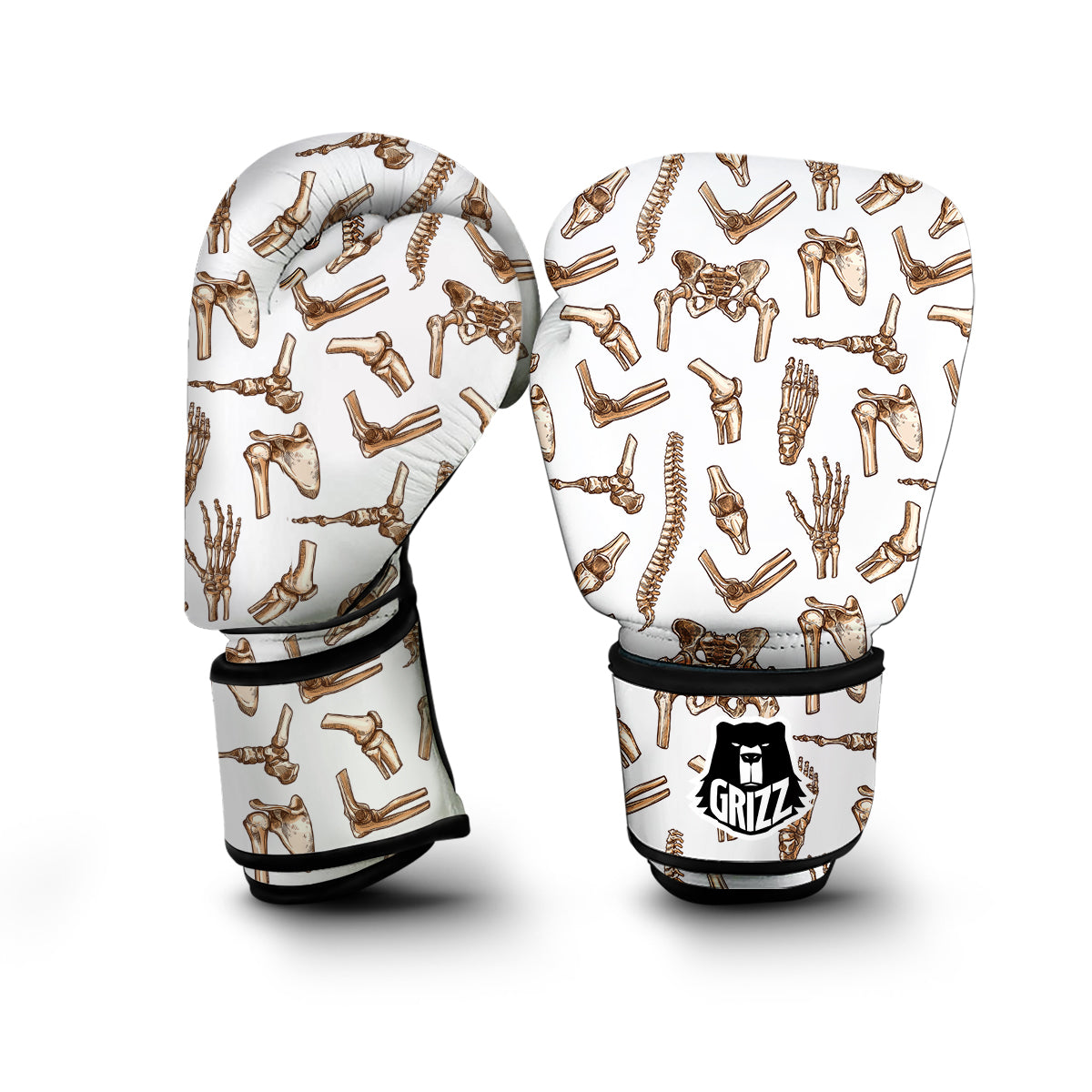 Anatomy Bone Pattern Print Boxing Gloves-grizzshop