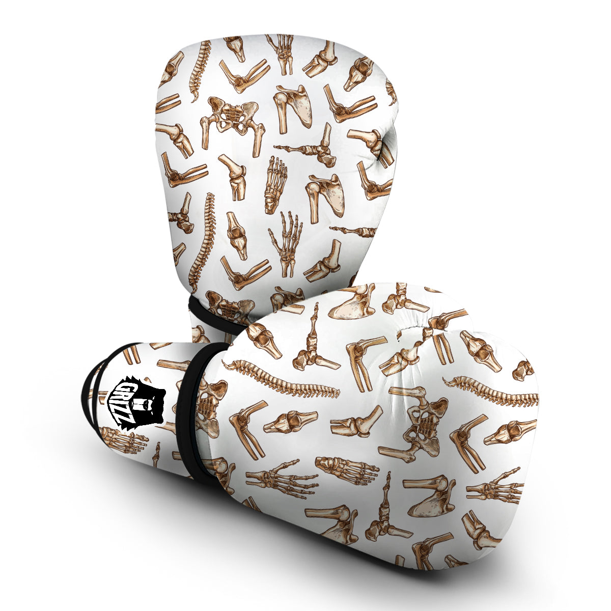 Anatomy Bone Pattern Print Boxing Gloves-grizzshop