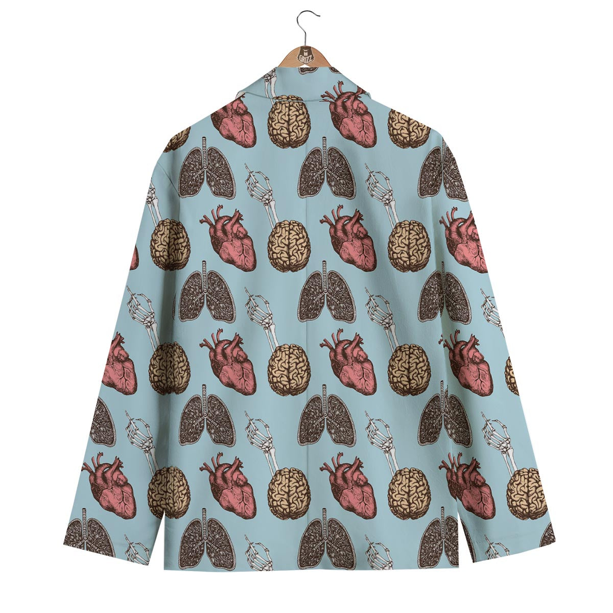 Anatomy Pattern Print Men's Blazer-grizzshop