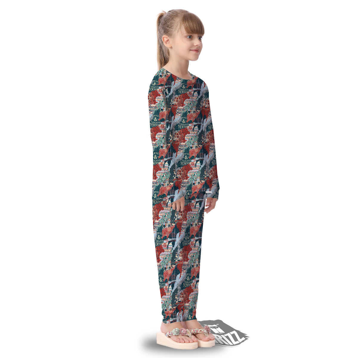 Anchor Abstract Nautical Print Pattern Kid's Pajamas-grizzshop