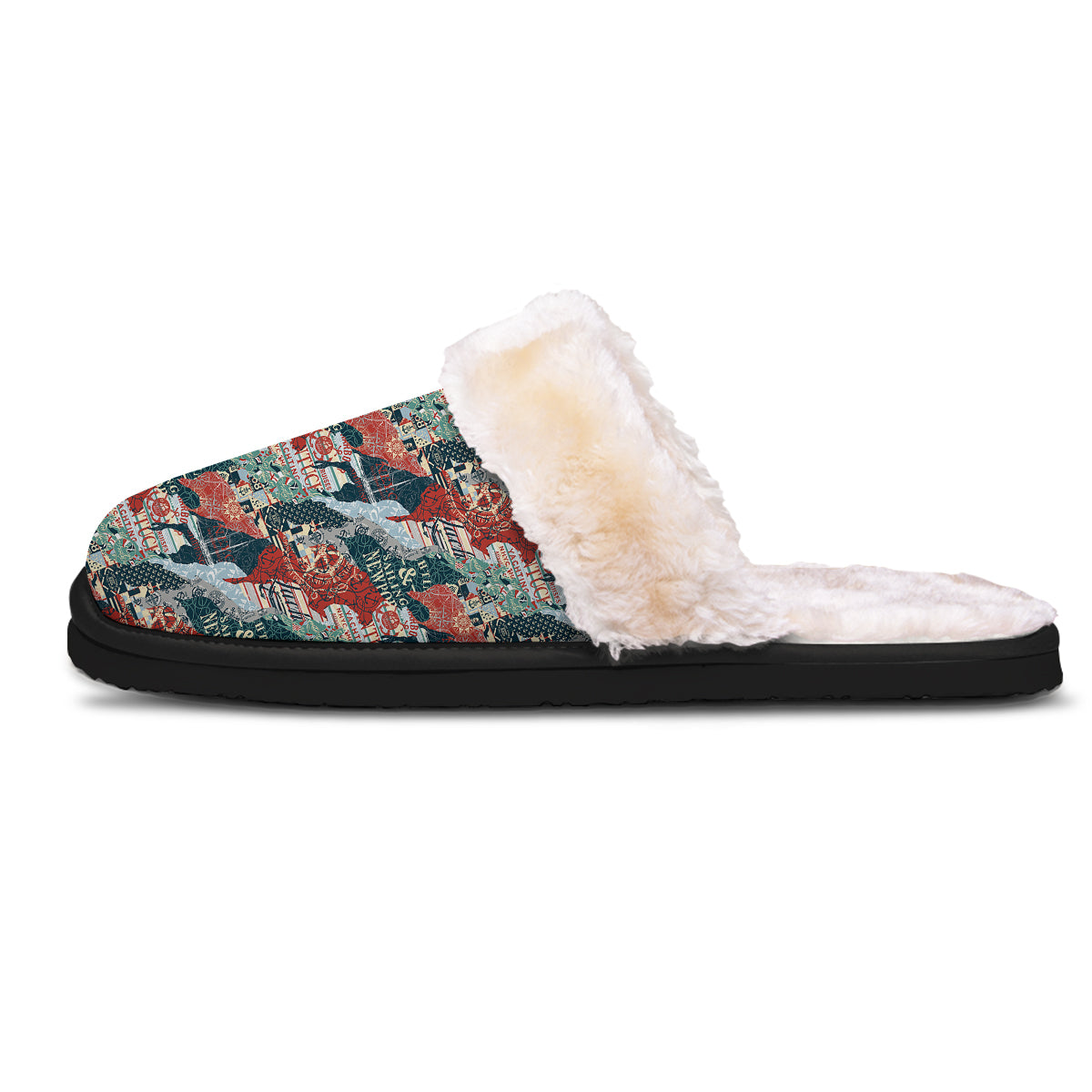 Anchor Abstract Nautical Print Pattern Slippers-grizzshop