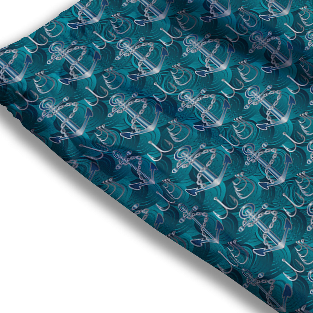 Anchor Blue Print Pattern Mesh Shorts-grizzshop