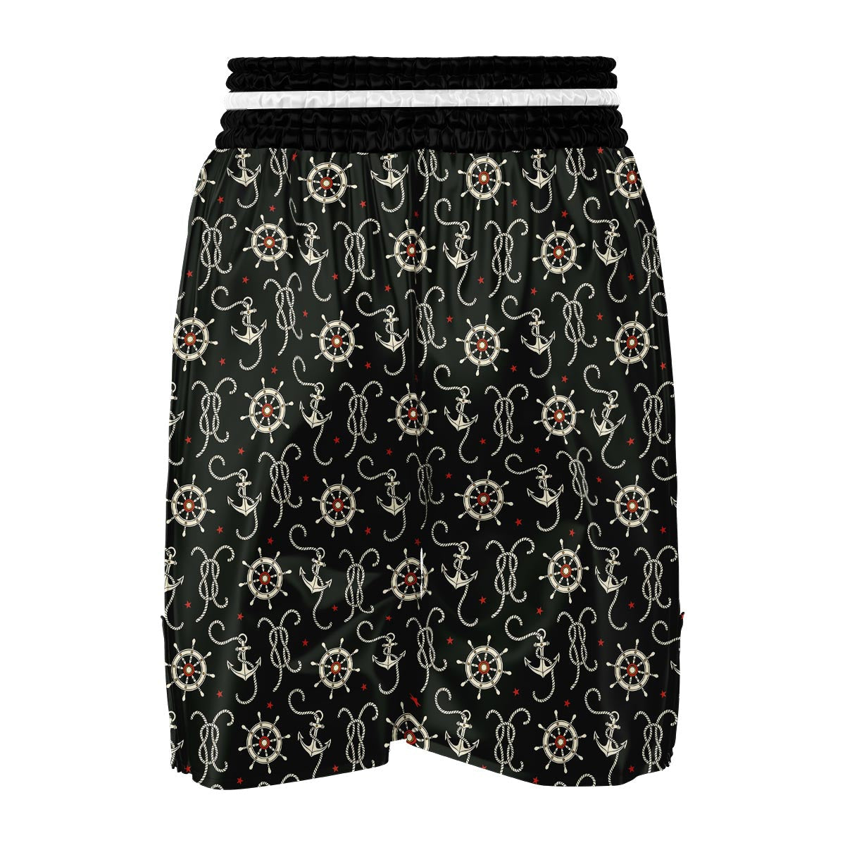 Anchor Nautical Pattern Print Boxing Shorts-grizzshop