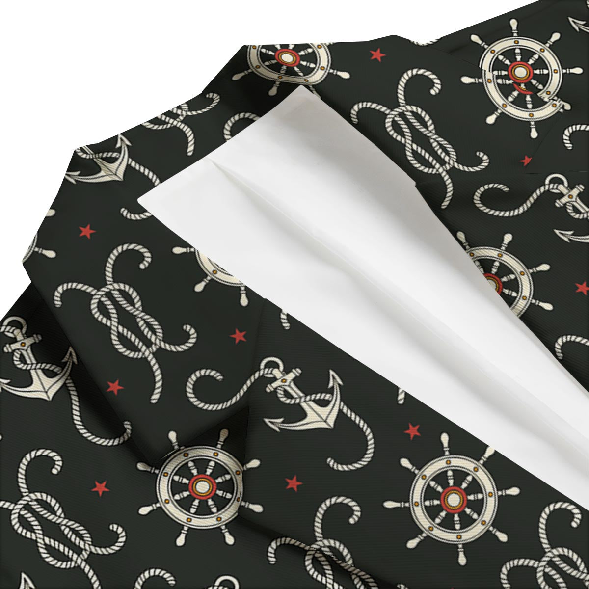 Anchor Nautical Pattern Print Men's Blazer-grizzshop