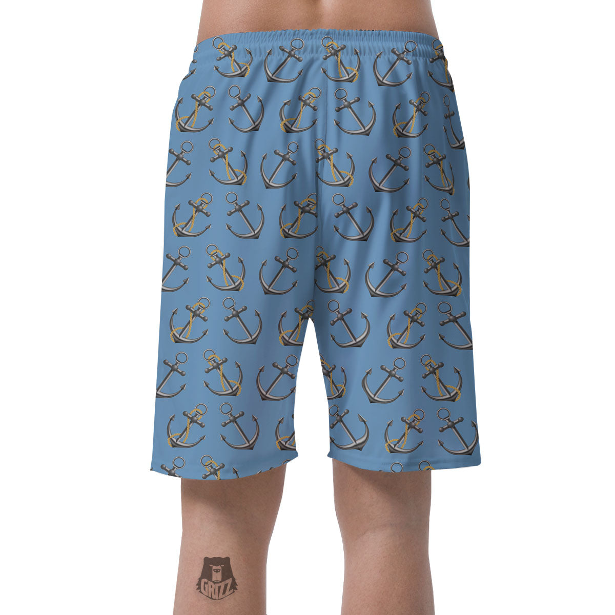 Anchor Nautical Print Pattern Men's Shorts-grizzshop