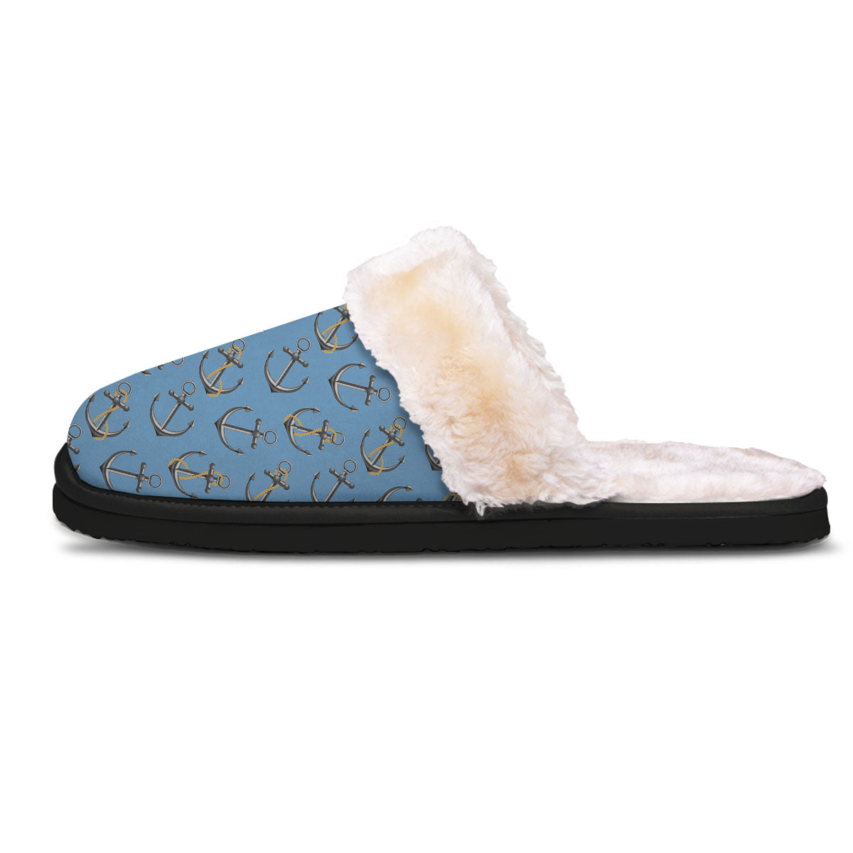 Anchor Nautical Print Pattern Slippers-grizzshop
